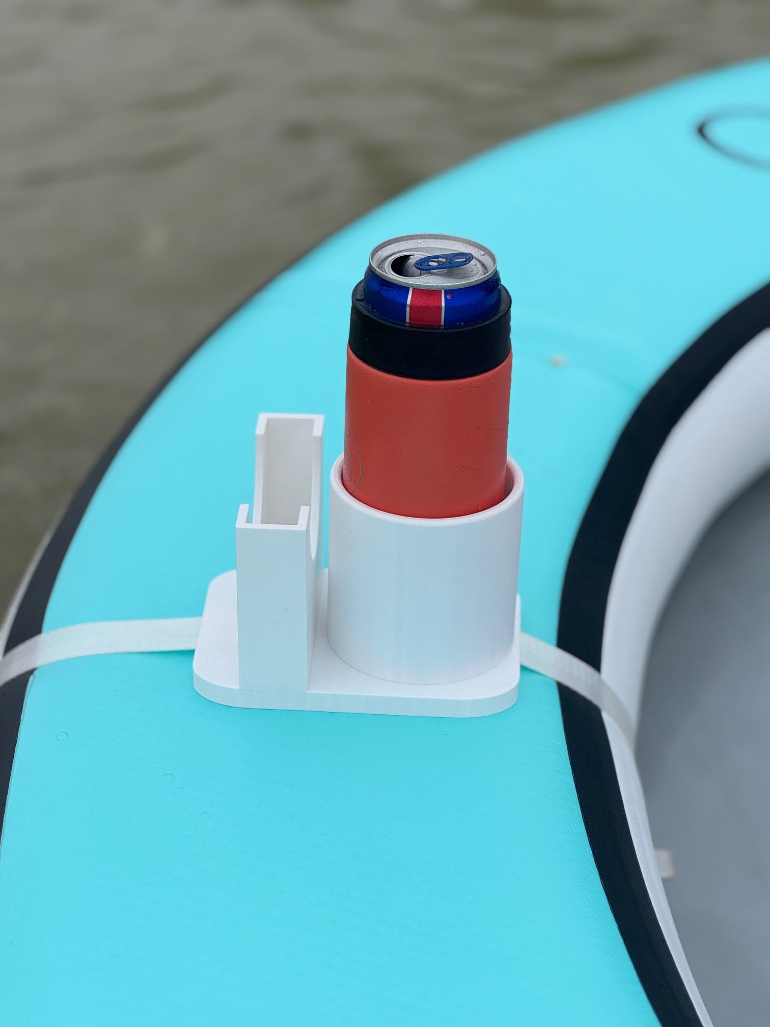 The "Dual Console" Drink Holder for Floats, Rafts, & Water Hammocks - With Phone Holder